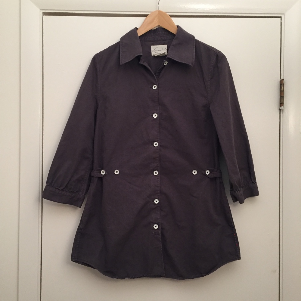 Loomstate Button-Down Top Grey Medium